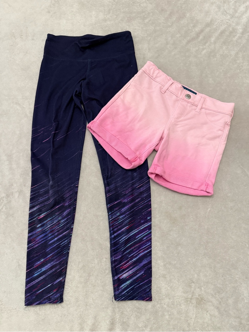 Girls Size Medium (7-8) Bottoms Bundle Champion Leggings & Old Navy Shorts